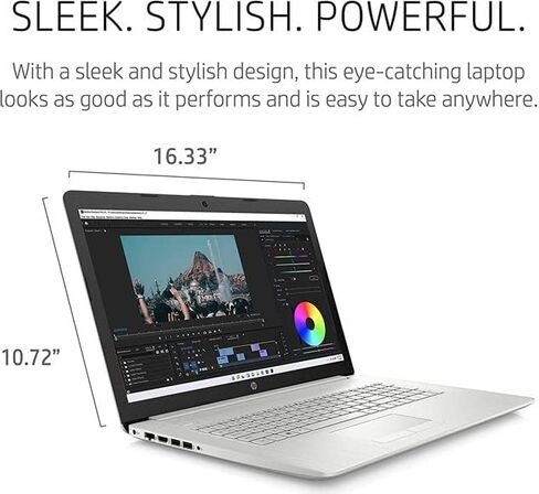 HP Notebook Laptop, 17.3" HD+ Display, 11th Gen Intel Core i3-1115G4 Processor, Intel UHD Graphics, 32GB DDR4 RAM, 2TB PCIe SSD, Wi-Fi 5, HD Webcam, HDMI, RJ-45 Port, Windows 11 Home, Silver in Saudi Arabia