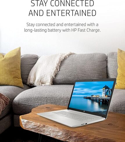 HP Notebook Laptop, 17.3" HD+ Display, 11th Gen Intel Core i3-1115G4 Processor, Intel UHD Graphics, 32GB DDR4 RAM, 2TB PCIe SSD, Wi-Fi 5, HD Webcam, HDMI, RJ-45 Port, Windows 11 Home, Silver in Saudi Arabia