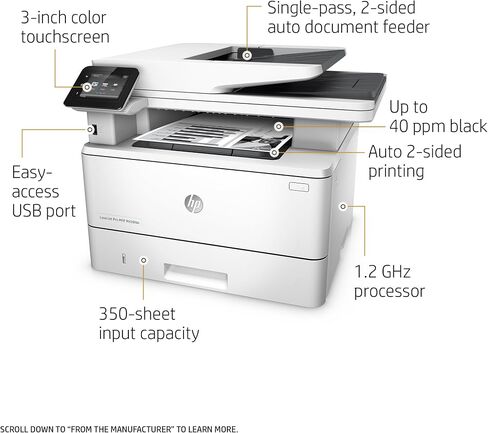 HP LaserJet Pro M426fdn All-in-One Laser Printer with Built-in Ethernet & Double-Sided Printing, Amazon Dash replenishment ready (F6W14A) in Saudi Arabia