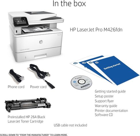 HP LaserJet Pro M426fdn All-in-One Laser Printer with Built-in Ethernet & Double-Sided Printing, Amazon Dash replenishment ready (F6W14A) in Saudi Arabia