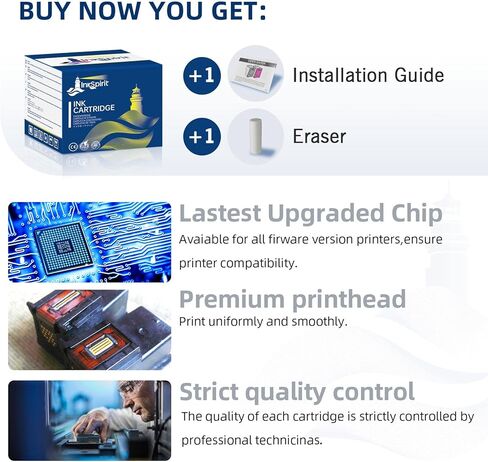 خرطوشة حبر سوداء معاد تصنيعها من InkSpirit 63 XLarge ل HP 63XL ل Envy 4520 3634 OfficeJet 3830 5252 4650 5258 4655 4652 5255 DeskJet 3636 111 3630 1112 3630 36363630 7 363367 بطابعة واحدة (عبوتان) in Kuwait