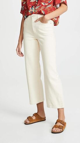 Lee Vintage Modern Women's Cropped Wide Leg Jeans, Ecru, Off White, 27 in Saudi Arabia