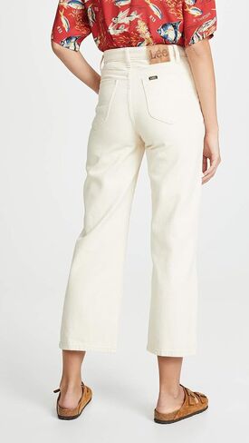 Lee Vintage Modern Women's Cropped Wide Leg Jeans, Ecru, Off White, 27 in Saudi Arabia