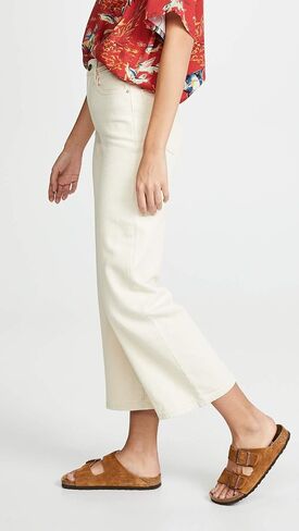 Lee Vintage Modern Women's Cropped Wide Leg Jeans, Ecru, Off White, 27 in Saudi Arabia