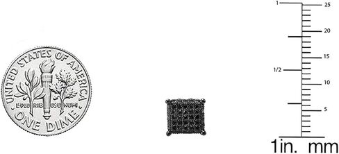 Dazzlingrock Collection 0.48 Carat (ctw) Round Black Diamond Ice Cube Mens Hip Hop Iced Stud Earrings 1/2 CT, Sterling Silver in Kuwait