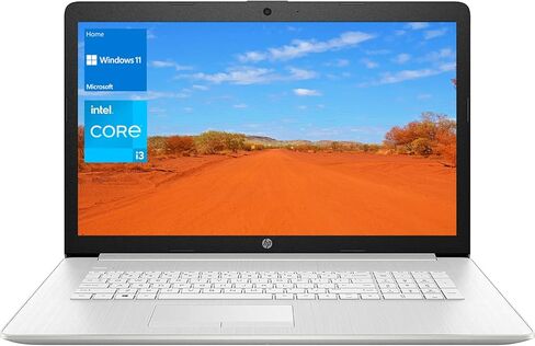 Newest HP Laptop, 17.3" HD+ Non-Touch Display, 11th Gen Intel Core i3-1115G4 Processor, 32GB RAM, 1TB PCIe NVMe SSD, Webcam, Bluetooth, Wireless-AC, HDMI, USB-A 3.0, RJ-45, Windows 11 Home, Silver in Kuwait