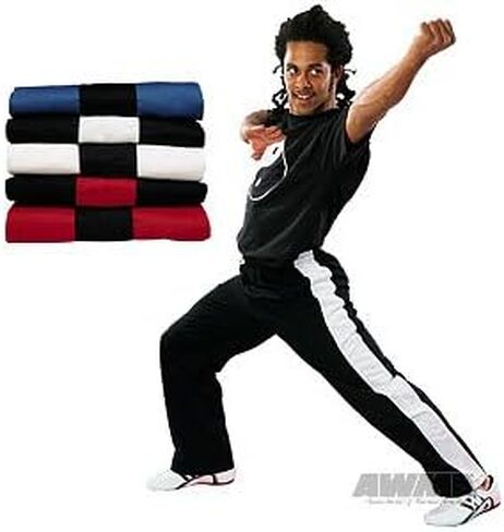 ProForce Gladiator 8oz Demo Karate Pants - Blue w/Black Stripe - Size 3 in Saudi Arabia