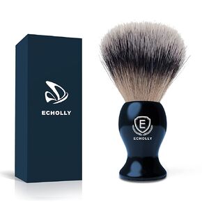 Luxury Shaving Brushes For Men by Echolly-Super Strong NO Shedding Bristle Shave Brushes for Men-Smooth Acrylic Handle Legacy Shave Brush-Rich and Fast Lather Shaving Cream Brush Fathers Day Gift