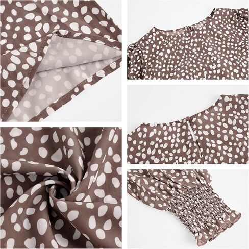Teurkia Women's Polka Dot 3/4 Sleeve Blouse Tops Ladies Casual Office Work Crew Neck T-Shirt in Saudi Arabia