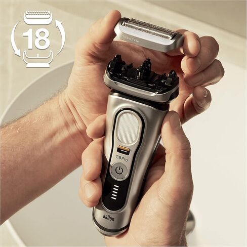 Braun Electric Shaver Head Replacement Part 94M Silver, Compatible with Series 9 Pro and Series 9 Electric Razors for Men in Saudi Arabia