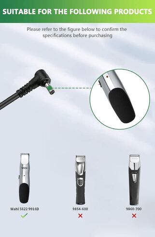 شاحن Czepa 4V متوافق مع ماكينة الحلاقة الكهربائية Wahl Trimmer 9818 9818L 9880L 9888L 9865 9854 9854L AC DC سلك محول التيار الكهربائي P/N S003HU0420060 in Kuwait