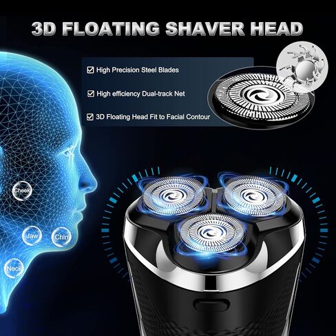 Electric Shavers for Men Cordless Rechargeable,Electric Razor for Men Face Shaver for Men, AONOR 3D Rotary Shavers,Mens Electric Shaver Waterproof Wet&Dry,Mens Electric Razors for Shaving &LED Display in Kuwait