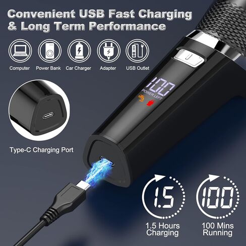 Electric Shavers for Men Cordless Rechargeable,Electric Razor for Men Face Shaver for Men, AONOR 3D Rotary Shavers,Mens Electric Shaver Waterproof Wet&Dry,Mens Electric Razors for Shaving &LED Display in Kuwait