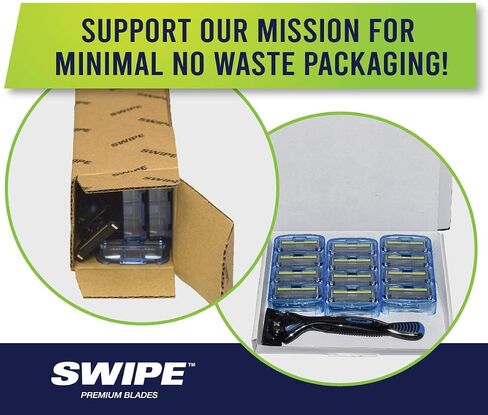 SWIPE Premium Men's 6-Blade Razor Kit (Flex Head Handle + 24 Refills) in Saudi Arabia