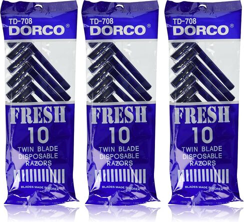 DORCO SUPER FRESH TWIN BLADE DISPOSABLE RAZORS - 10CT in Kuwait