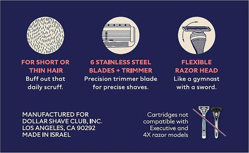 Dollar Shave Club 6-Blade Razor Refill Cartridges for an Extra Close Shave Shave with Precision 4 Count in Saudi Arabia