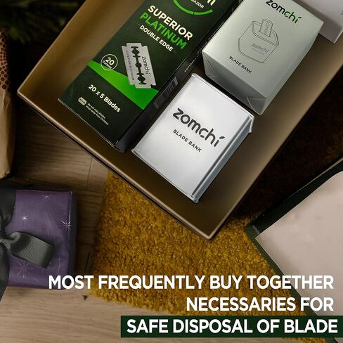 ZOMCHI Razor Blade Bank for Safety Razor Blade Storagement, Used Double Edge Safety Razor Blade Disposal Case (Black) in Saudi Arabia