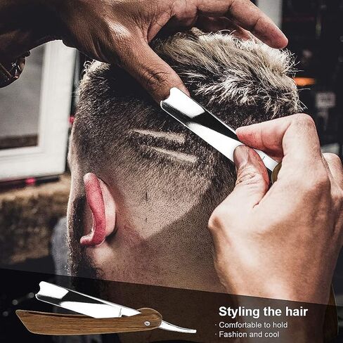 peinat Straight Razor, Wooden Straight Edge Razor for Men Stainless Steel Manual Straight Razor Kit Cutthroat Rosewood Razor Vintage Razor Contains Barber Razor and Leather Canvas Strap in Saudi Arabia