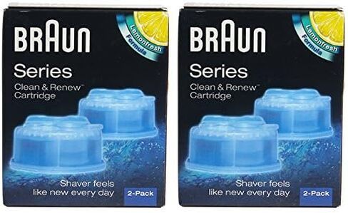 Braun CCR4 Cleaner Refill Kit/Clean Shaver Cleansing Renew CCR 4-Pack Genuine NR by Braun in Saudi Arabia