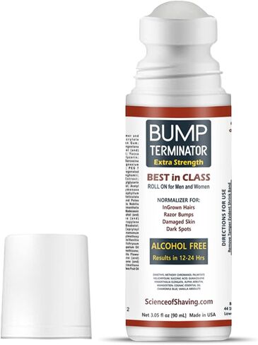 BUMP Terminator EXTRA STRENGTH, Alcohol FREE Anti Razor Bumps, Ingrown Hair, Skin Treatment for Face, Neck, Bikini area, Legs-After Shave & Dark Spot Corrector, Unisex Roll On in Saudi Arabia