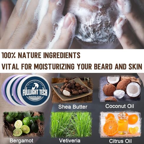 Shaving Kit for Men w/Straight Razor,Shaving Soap,2 PACK Shaving Cream,Pre-Shave Oil,After Shave Balm Gel,Mens Christmas Stocking Stuffers Gift for Men Husband Dad Him Unique Birthday Gifts Boyfriend in Kuwait