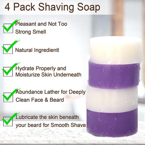 Shaving Kit for Men w/Straight Razor,Shaving Soap,2 PACK Shaving Cream,Pre-Shave Oil,After Shave Balm Gel,Mens Christmas Stocking Stuffers Gift for Men Husband Dad Him Unique Birthday Gifts Boyfriend in Kuwait