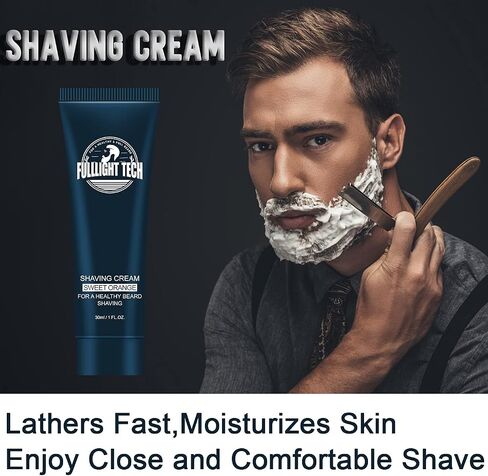 Shaving Kit for Men w/Straight Razor,Shaving Soap,2 PACK Shaving Cream,Pre-Shave Oil,After Shave Balm Gel,Mens Christmas Stocking Stuffers Gift for Men Husband Dad Him Unique Birthday Gifts Boyfriend in Saudi Arabia