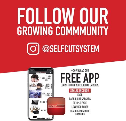 SELF-CUT SYSTEM Travel Version - Three Way Mirror for Self Hair Cutting with Height Adjustable Telescoping Hooks and Free Educational Mobile App in Saudi Arabia