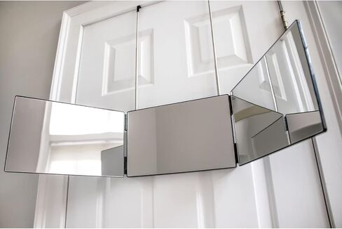 SELF-CUT SYSTEM Travel Version - Three Way Mirror for Self Hair Cutting with Height Adjustable Telescoping Hooks and Free Educational Mobile App in Saudi Arabia