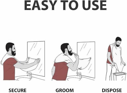 مريلة اللحية من HuaShanDa Beard Bib، أداة التقاط اللحية للرجال للحلاقة والتشذيب، قطعة قماش مقاومة للماء وغير لاصقة للعناية برأس اللحية مع 4 قطع أكواب شفط وحقيبة سفر، أفضل الهدايا للرجال - أبيض in Saudi Arabia