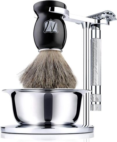 Miusco Shaving Razor & Brush Stand with Soap Bowl Set, Compatible with Manual Razor, Gillette Razor and Most Other Razors in Saudi Arabia