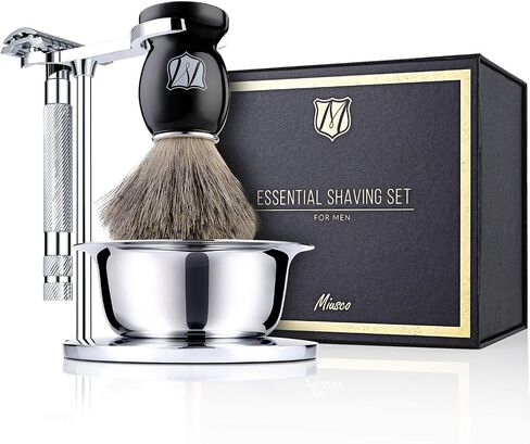 Miusco Shaving Razor & Brush Stand with Soap Bowl Set, Compatible with Manual Razor, Gillette Razor and Most Other Razors in Saudi Arabia
