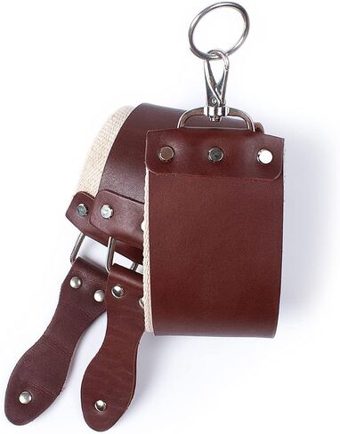 Razor Strop - Barber's Latigo Leather Straight Razor Strop. Dual Strap that will be a Great Addition for Any Straight Razor. PREMIUM LEATHER Strop for Sharpening. (Black) in Kuwait