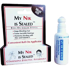 COSMETICALLY SEALED My Nik Is Sealed Roll-On Liquid Styptic | 12ml Value Size | First Aid in a Tube | Made in USA in Saudi Arabia