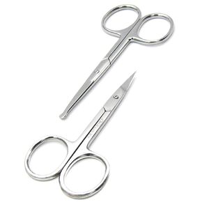 Rounded Small Hair Scissors 3.7" - Baby Nail, Nose & Beard Scissors | Stainless Steel, Round & Blunt Tip, Mustache & Nose Scissor, For Facial & Pubic Hair, Safe for Kids & Adults in Saudi Arabia