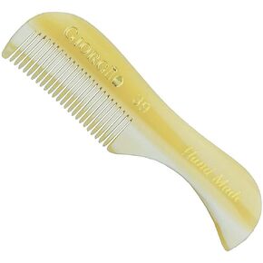 Giorgio GBRD1 Small Travel Men's Mustache and Beard Brush, Natural Boar Bristle for Flawless Shaping and Grooming. Ergonomic Grip Wood Handle. Dry or Wet, Distributes Oils and Balms to Soften Beard