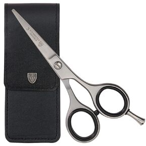 3 Swords Germany – professional BEARD MUSTACHE HAIR SCISSORS with BEARD COMB, stainless steel, straight blade, sharp, with black case