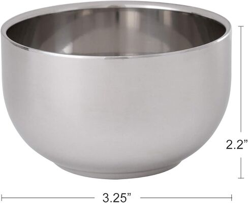Akstore Men's Durable Shave Soap Cup Stainless Steel Heat Insulation Smooth Shaving Mug Bowl (Medium) in Saudi Arabia