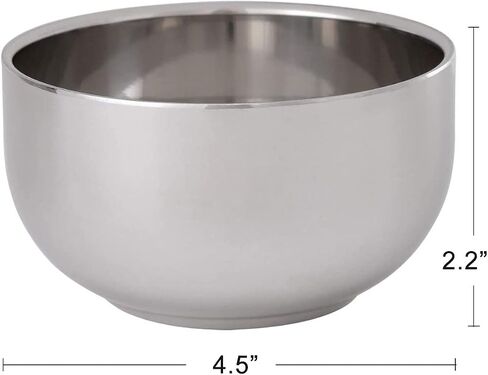 Akstore Men's Durable Shave Soap Cup Stainless Steel Heat Insulation Smooth Shaving Mug Bowl (Medium) in Saudi Arabia
