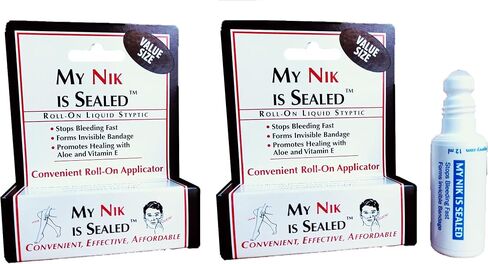 COSMETICALLY SEALED My Nik Is Sealed Roll-On Liquid Styptic | 2 PACK 12ml Value Size | First Aid in a Tube | Made in USA in Saudi Arabia