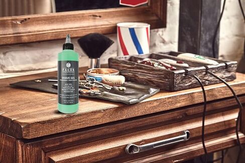 Facón Transparent Non-Foaming Clear Shave Gel with Skin Soothing Aloe Vera, Cooling Menthol Peppermint Oil, Bourbon Luxury Scent - Extra Glide for an Ultra-Clean Smooth Shave (10 fl oz / 296 ml) in Kuwait
