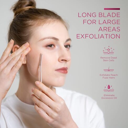 Dermaplane Razor for Women Face, (6 Count) Professional Dermaplaning Tool for Peach Fuzz, Facial and Eyebrow Hair Removal, Gentle Skin Exfoliation Blade in Kuwait