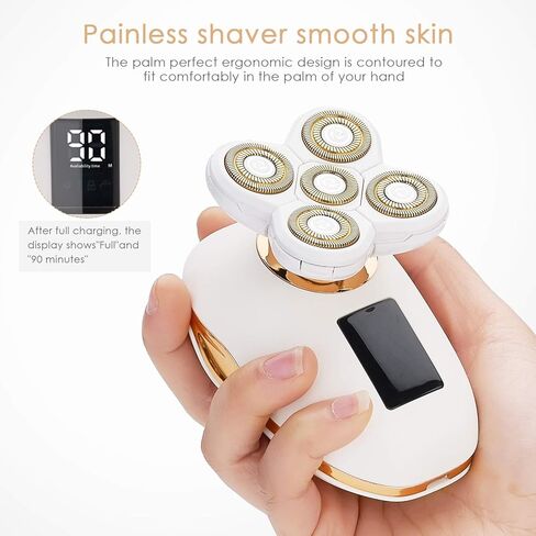 Electric Razor for Women Painless Leg Shaver Hair Remover for Leg Face Lips Body Arm Cordless Bikini Trimmer Lady Wet Dry Instant Shaver Waterproof and USB Rechargeable-Bald Head Shaver for Men in Saudi Arabia