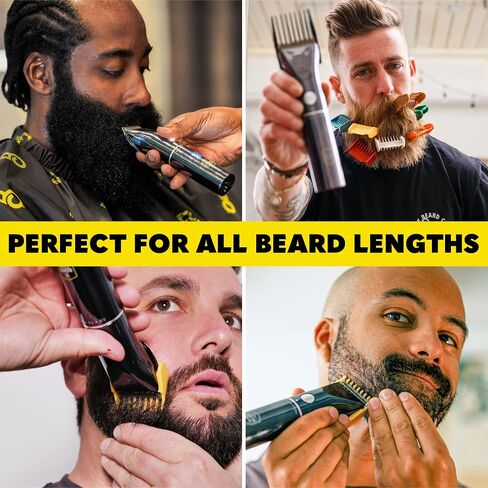 Beard Club PT45 Beard Trimmer & Beard Care Grooming Kit – Cordless Electric Beard Trimmer, Straight Edge Razor, Beard Shampoo, Sandalwood Beard Balm, Beard Brush and Comb - Holiday Gift Kit in Kuwait