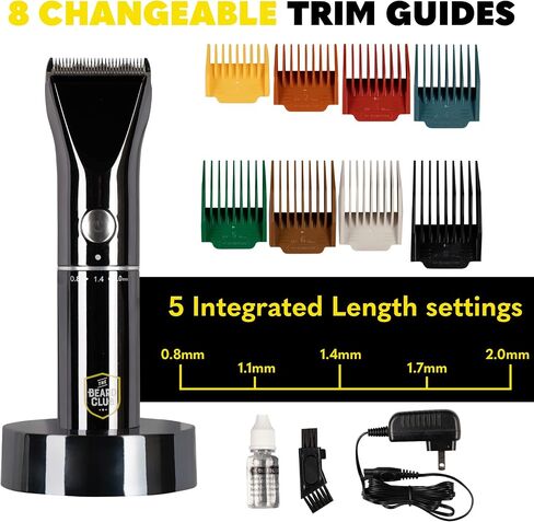 Beard Club PT45 Beard Trimmer & Beard Care Grooming Kit – Cordless Electric Beard Trimmer, Straight Edge Razor, Beard Shampoo, Sandalwood Beard Balm, Beard Brush and Comb - Holiday Gift Kit in Kuwait