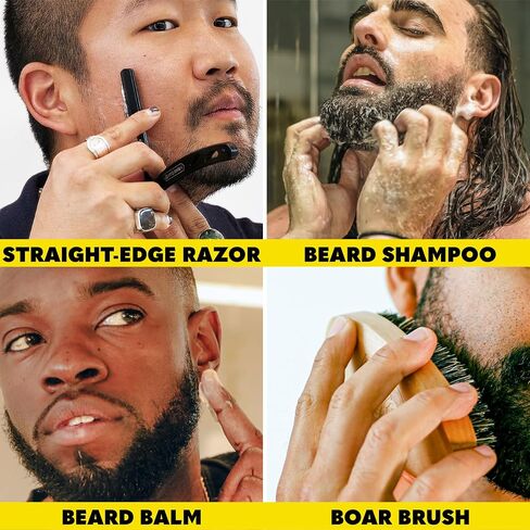 Beard Club PT45 Beard Trimmer & Beard Care Grooming Kit – Cordless Electric Beard Trimmer, Straight Edge Razor, Beard Shampoo, Sandalwood Beard Balm, Beard Brush and Comb - Holiday Gift Kit in Kuwait