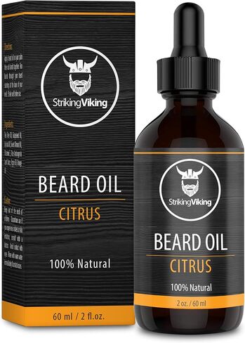 Striking Viking Beard Oil - Cedarwood Scent Large 2 oz - Natural Formula With Tea Tree Argan & Jojoba Beard Oils - Softens Smooths & Strengthens Beard - Scented Beard Oil for Men - Beard Oil Cedarwood in Saudi Arabia