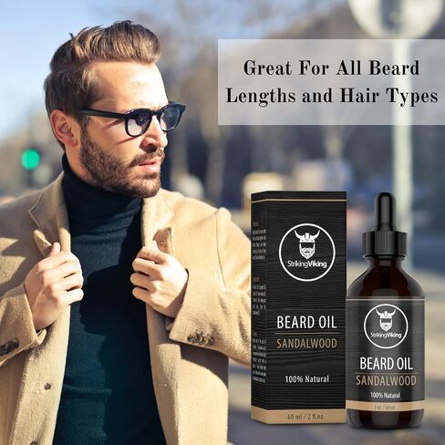 Striking Viking Beard Oil - Cedarwood Scent Large 2 oz - Natural Formula With Tea Tree Argan & Jojoba Beard Oils - Softens Smooths & Strengthens Beard - Scented Beard Oil for Men - Beard Oil Cedarwood in Saudi Arabia