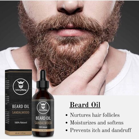 Striking Viking Beard Oil - Cedarwood Scent Large 2 oz - Natural Formula With Tea Tree Argan & Jojoba Beard Oils - Softens Smooths & Strengthens Beard - Scented Beard Oil for Men - Beard Oil Cedarwood in Saudi Arabia