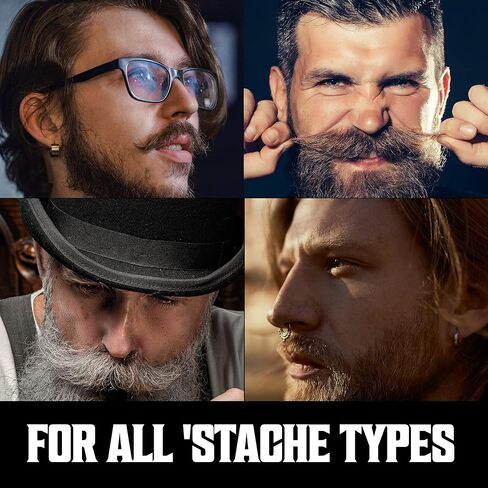 عبوتان من شمع الشارب - شمع اللحية والشارب القوي للرجال - ثبات قوي يساعد على تدريب الترويض والأناقة - روائح الحمضيات وخشب الصندل - 0.5 أونصة لكل منهما in Kuwait